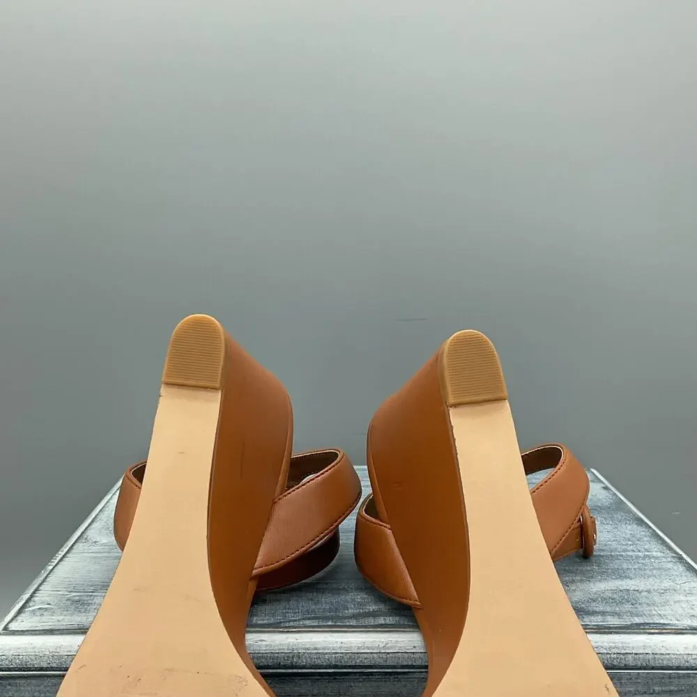 NEW Nordstrom Rack Women’s Carrie Wedge Sandals Brown Size 11M